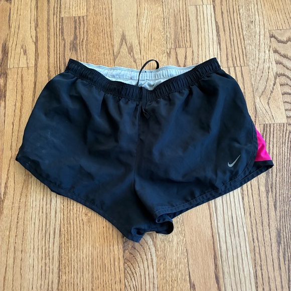 Nike Pants - Nike Black Pink fly racer Shorts built in lining vtg super soft track 2000s